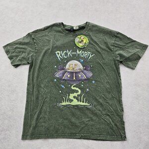 NWT Rick and Morty T-Shirt Romwe Adult Swim Graphic Tee Size Medium Green